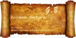 Goldman Barbara névjegykártya